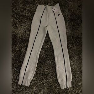 Nike tech women’s  Light Gray Joggers with Black zipper size S